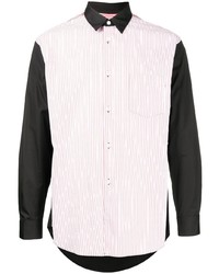 Camicia a maniche lunghe a righe verticali rosa di Comme Des Garcons SHIRT