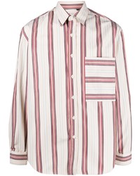 Camicia a maniche lunghe a righe verticali rosa di Costumein