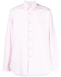 Camicia a maniche lunghe a righe verticali rosa di D4.0