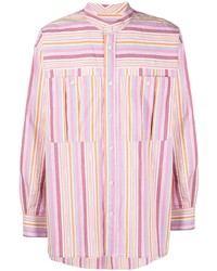 Camicia a maniche lunghe a righe verticali rosa di Isabel Marant