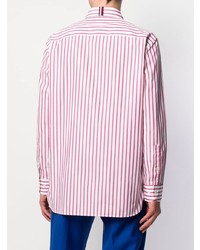 Camicia a maniche lunghe a righe verticali rosa di Tommy Hilfiger