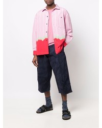 Camicia a maniche lunghe a righe verticali rosa di Henrik Vibskov