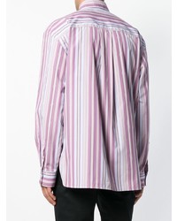 Camicia a maniche lunghe a righe verticali rosa di Marni