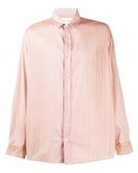 Camicia a maniche lunghe a righe verticali rosa di Stephan Schneider