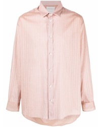 Camicia a maniche lunghe a righe verticali rosa di Stephan Schneider