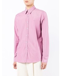 Camicia a maniche lunghe a righe verticali rosa di Salvatore Ferragamo