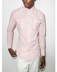 Camicia a maniche lunghe a righe verticali rosa di Eleventy
