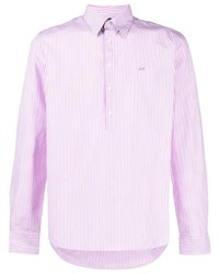 Camicia a maniche lunghe a righe verticali rosa di Sun 68