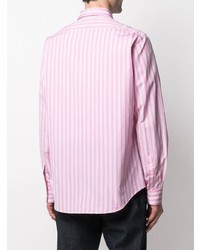 Camicia a maniche lunghe a righe verticali rosa di Aspesi