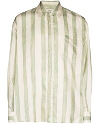 Camicia a maniche lunghe a righe verticali verde menta di COMMAS