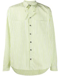 Camicia a maniche lunghe a righe verticali verde menta di DUOltd