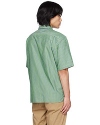 Camicia a maniche lunghe a righe verticali verde menta di Acne Studios