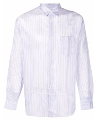 Camicia a maniche lunghe a righe verticali viola chiaro di Comme Des Garcons SHIRT