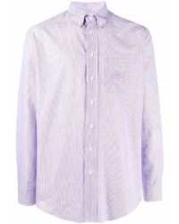 Camicia a maniche lunghe a righe verticali viola chiaro di Etro