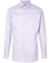Camicia a maniche lunghe a righe verticali viola chiaro di Gieves & Hawkes