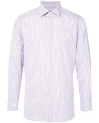 Camicia a maniche lunghe a righe verticali viola chiaro di Gieves & Hawkes