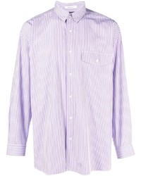 Camicia a maniche lunghe a righe verticali viola chiaro di J.Press
