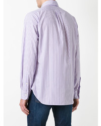 Camicia a maniche lunghe a righe verticali viola chiaro di Polo Ralph Lauren