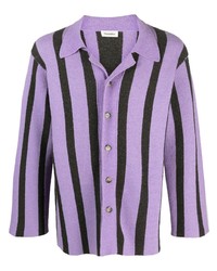 Camicia a maniche lunghe a righe verticali viola chiaro di Nanushka