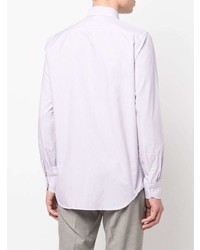 Camicia a maniche lunghe a righe verticali viola chiaro di Canali