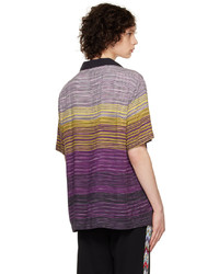 Camicia a maniche lunghe a righe verticali viola chiaro di Missoni