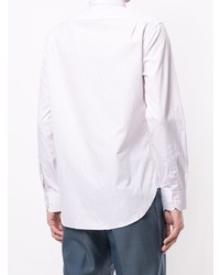 Camicia a maniche lunghe a righe verticali viola chiaro di Kent & Curwen