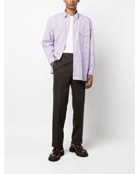 Camicia a maniche lunghe a righe verticali viola chiaro di J.Press