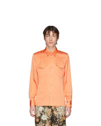 Camicia a maniche lunghe arancione di Dries Van Noten