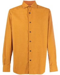 Camicia a maniche lunghe arancione di Ermenegildo Zegna