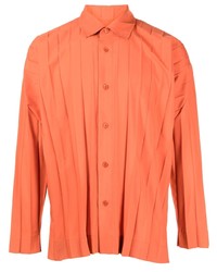 Camicia a maniche lunghe arancione di Homme Plissé Issey Miyake