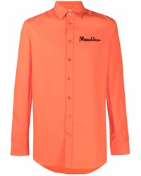 Camicia a maniche lunghe arancione di Moschino