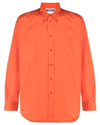 Camicia a maniche lunghe arancione di Moschino