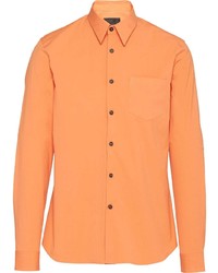 Camicia a maniche lunghe arancione di Prada