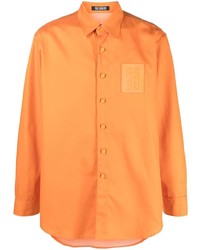 Camicia a maniche lunghe arancione di Raf Simons