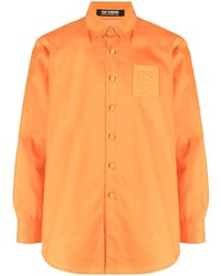Camicia a maniche lunghe arancione di Raf Simons