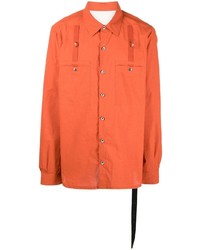 Camicia a maniche lunghe arancione di Rick Owens DRKSHDW
