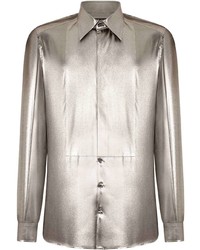 Camicia a maniche lunghe argento di Dolce & Gabbana
