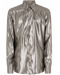 Camicia a maniche lunghe argento di Dolce & Gabbana