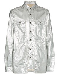 Camicia a maniche lunghe argento di Rick Owens DRKSHDW