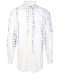 Camicia a maniche lunghe bianca e blu di Engineered Garments