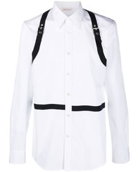 Camicia a maniche lunghe bianca e nera di Alexander McQueen