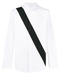Camicia a maniche lunghe bianca e nera di Helmut Lang