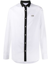 Camicia a maniche lunghe bianca e nera di Philipp Plein