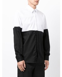 Camicia a maniche lunghe bianca e nera di Karl Lagerfeld