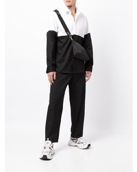 Camicia a maniche lunghe bianca e nera di Karl Lagerfeld