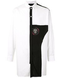 Camicia a maniche lunghe bianca e nera di Yohji Yamamoto