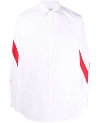 Camicia a maniche lunghe bianca e rossa di Valentino