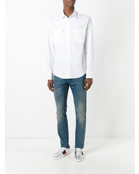 Camicia a maniche lunghe bianca di Gucci