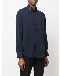 Camicia a maniche lunghe blu scuro di Giorgio Armani