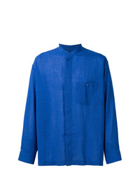 Camicia a maniche lunghe blu di Issey Miyake Men